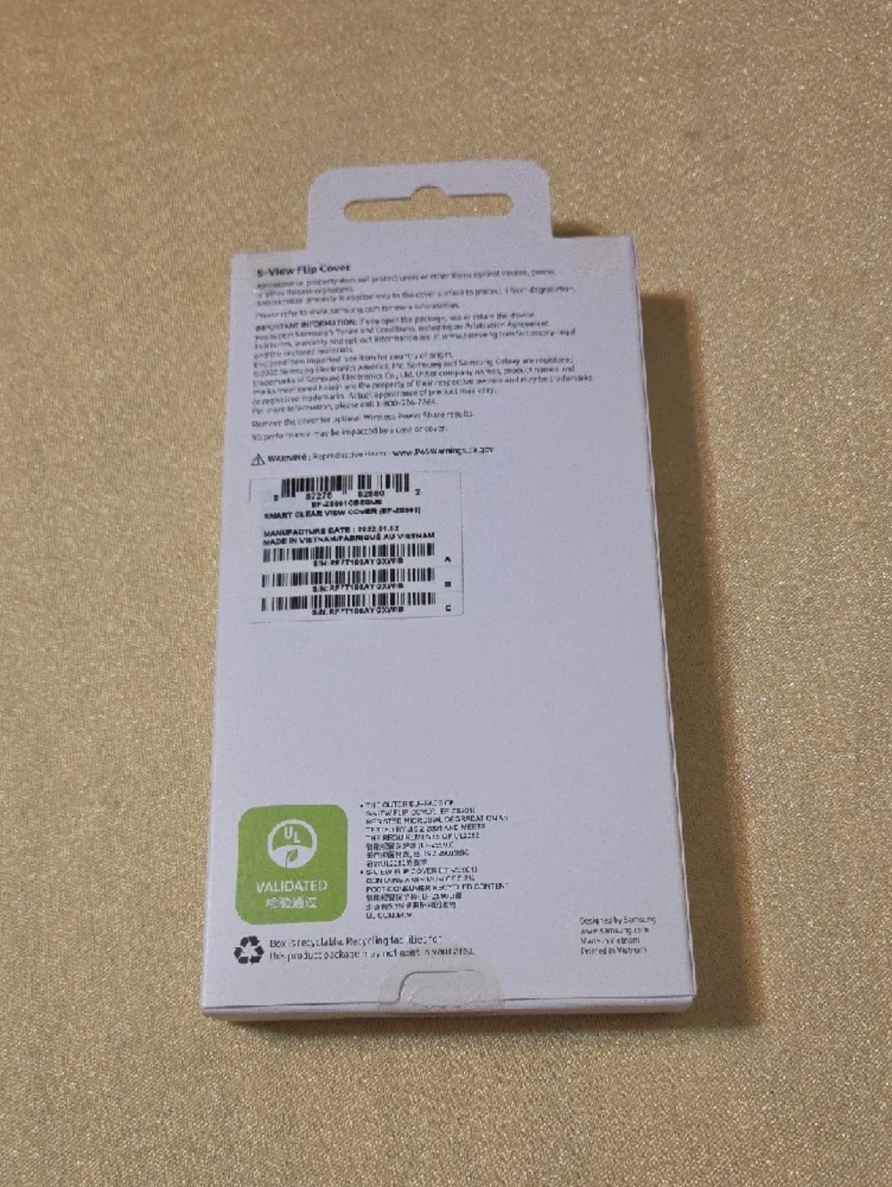 Samsung Black S-View Flip Cover for Galaxy S22